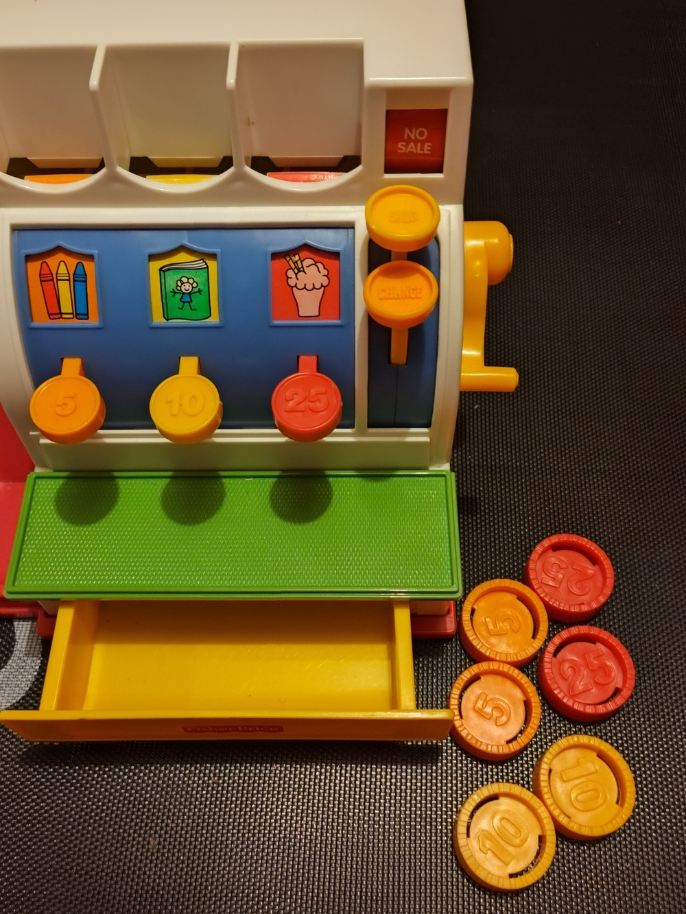 Fisher-Price Colorful Play Cash Register in Yellow, Green, Blue, Orange, Red